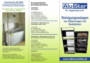Flyer Reinigungsanlagen von Stikkenwagen und Backblechen